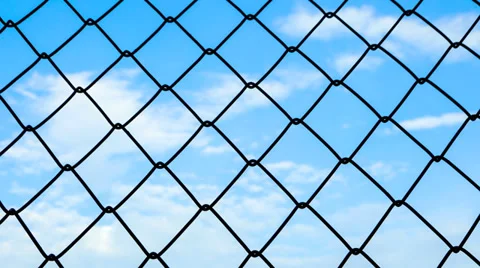 Timelapse of steel cage with blue sky and cloud moving Video stock 38568601
