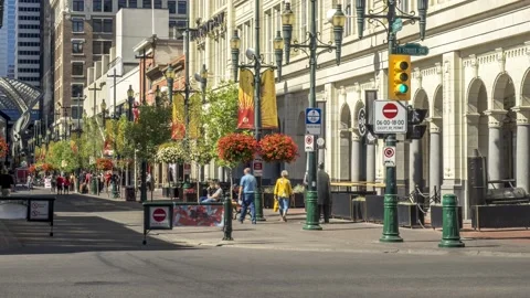 Timelapse of Stephen Avev in the city of Calgary Stock Footage 169199623
