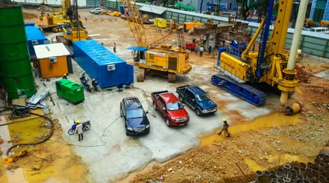 Timelapse Stop Motion Construction Machines 3K Video stock 32899360