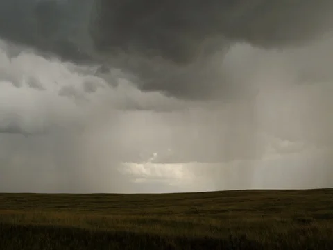 Timelapse - Storm clouds boiling over prairie Stock Footage 82182041