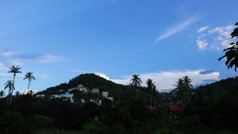 Timelapse of Storm Clouds Gathering Over Tropical Mountains Stock-Footage 339400675