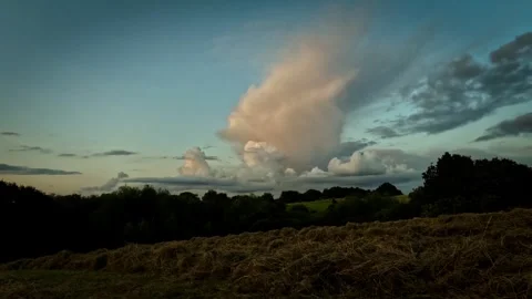 Timelapse of the storm clouds over Ryhill near Wakefield Yorkshire Stock Footage 248860850