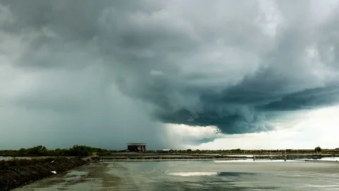 Timelapse Storm clouds with the rain Stock Footage 81543289