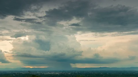 Timelapse Storm clouds with the rain Stock Footage 99530961