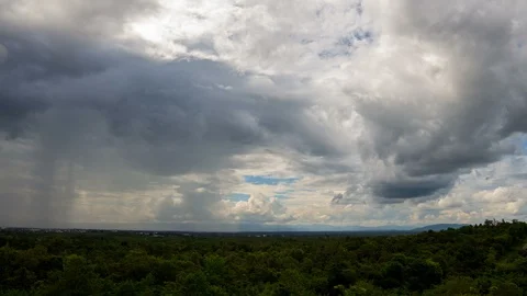 Timelapse Storm clouds with the rain Stock Footage 99586804