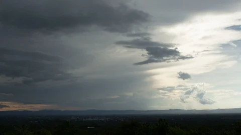 Timelapse Storm clouds with the rain Stock Footage 99587522