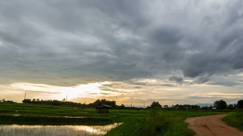 Timelapse Storm clouds with the rain Stock Footage 99587743