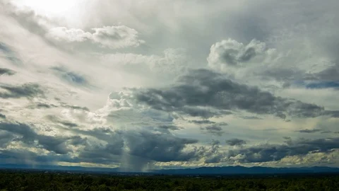 Timelapse Storm clouds with the rain Video stock 99587870