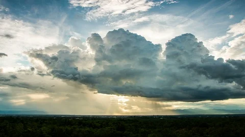 Timelapse Storm clouds with the rain Stock Footage 100433156