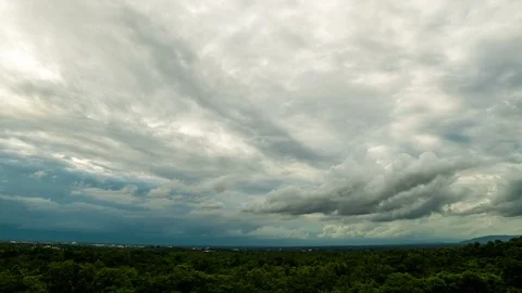 Timelapse Storm clouds with the rain Stock Footage 100438661