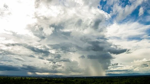 Timelapse Storm clouds with the rain Stock Footage 100438934