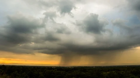 Timelapse Storm clouds with the rain Stock Footage 100457359