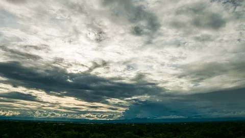 Timelapse Storm clouds with the rain Stock Footage 100457505