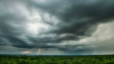 Timelapse Storm clouds with the rain Stock Footage 100668613