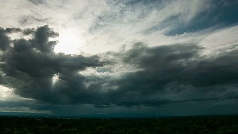Timelapse Storm clouds with the rain Video stock 100669347