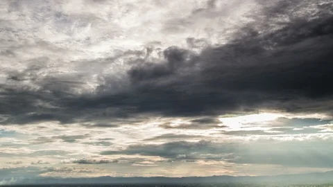 Timelapse Storm clouds with the rain Stock Footage 100676715