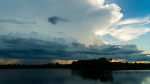Timelapse Storm clouds with the rain Stock Footage 101053281