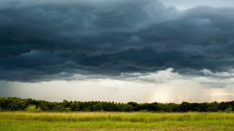 Timelapse Storm clouds with the rain Stock Footage 101059141