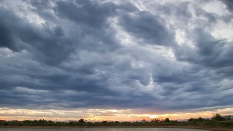 Timelapse Storm clouds with the rain Stock Footage 101061506