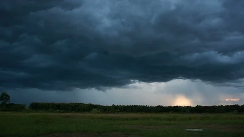 Timelapse Storm clouds with the rain Stock Footage 105991204