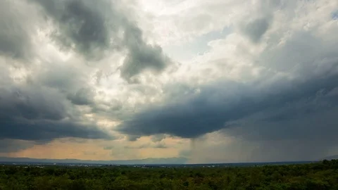 Timelapse Storm clouds with the rain Stock Footage 110703453