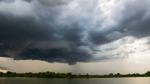 Timelapse Storm clouds with the rain Video stock 113477351
