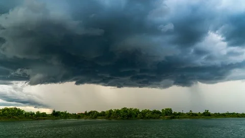Timelapse Storm clouds with the rain Stock Footage 113477590