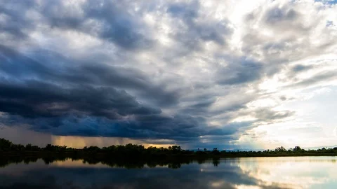 Timelapse Storm clouds with the rain Stock Footage 113479704
