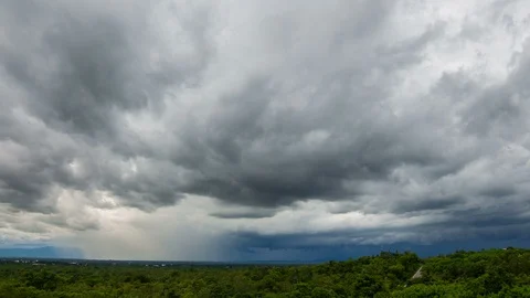 Timelapse Storm clouds with the rain Stock Footage 115393868