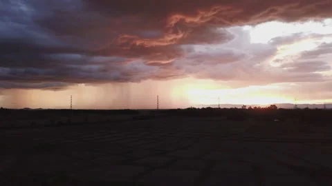 Timelapse Storm clouds with the rain Stock Footage 132553706