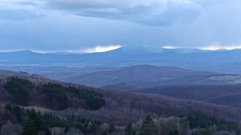 Timelapse of storm clouds raining on forests 스톡 동영상 270774301