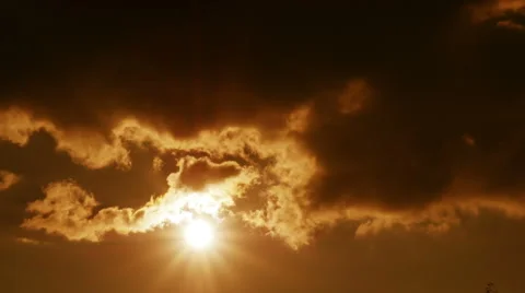 Timelapse of the storm clouds at sunset, Full HD Stock Footage 54686314