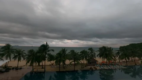 Timelapse - storm is coming at the beach Stock Footage 194445353