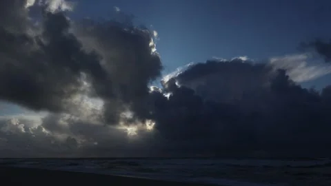 Timelapse of storm forming at the beach Stock Footage 328596529