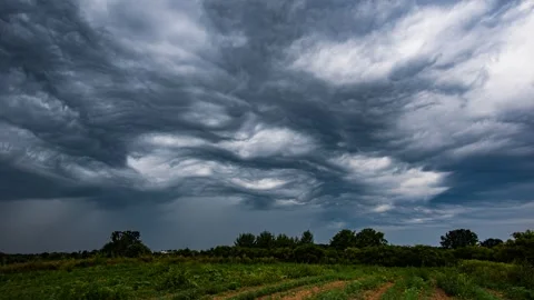Timelapse of the storm producing cloud waves. Stock Footage 301425452
