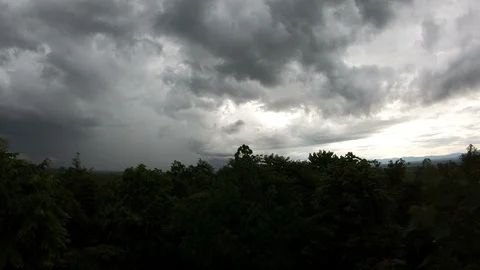 Timelapse Storm Sky clouds with the rain Stock Footage 100284925