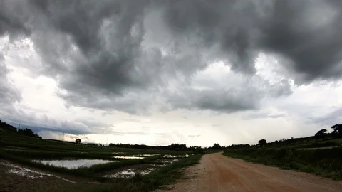 Timelapse Storm Sky clouds with the rain Stock Footage 100311490