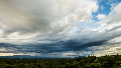 Timelapse Storm Sky clouds with the rain Stock Footage 100313833