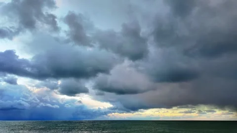 Timelapse Of Stormy Clouds Over Batumi Sea Stock Footage 341426429