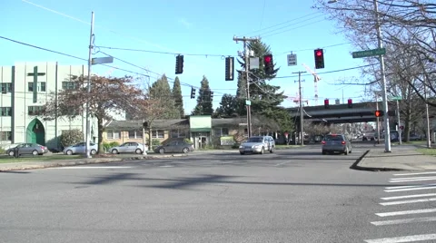 Timelapse street corner seattle Stock Footage 49117847