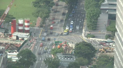 TimeLapse Street Traffic Light Junction, Singapore, HD 库存影片 755968
