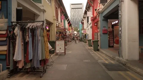 Timelapse of stroll down Haji Lane Stock Footage