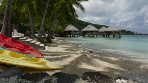 Timelapse of a Stunning Beach in Bora Bora, French Polynesia Stock Footage 302218913