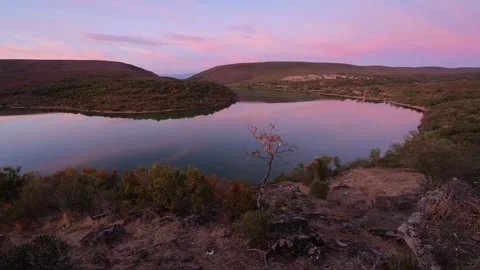 Timelapse of Stunning Sunset over the River Tajo, Monfrague National Park, Spain Stock Footage 320135501