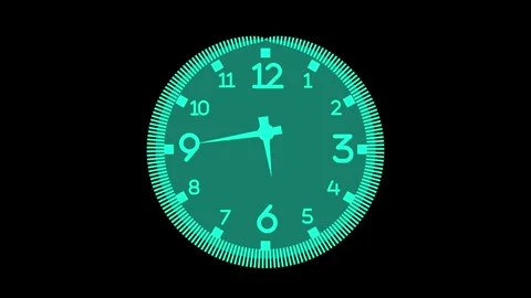 Timelapse Style Analog Clock Animation Showing Time Elapsing Rapidly with C.. Stock Footage 310200100
