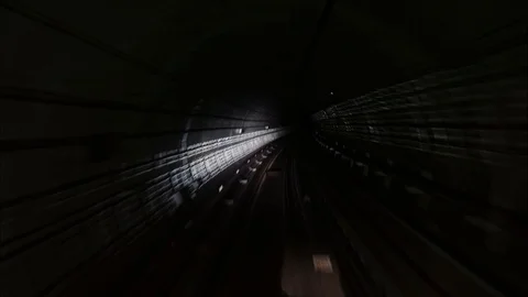 Timelapse of subway train on the route. Timelapse shot of a subway train moving Video stock 106361308