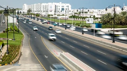 Timelapse of Sultan Al Qaboos Street Stock Footage 45196174