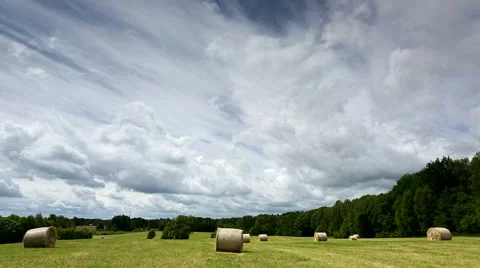 Timelapse of Summer field and clouds in north Poland Video stock 41280491