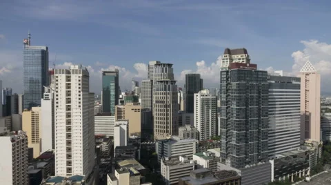 Timelapse of summer Sky over Makati, Metro Manila - Philippines. Stock Footage 55101711