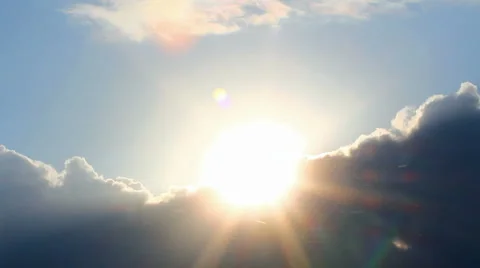 Timelapse with sun behind clouds Stock Footage 6732035